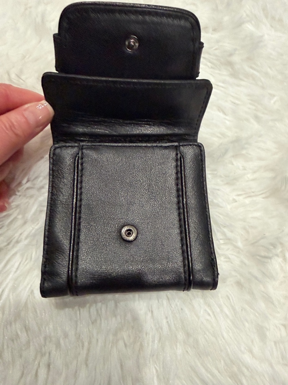 Givenchy Vintage Compact Wallet Black Pony Hair & Leather - Authenticated - Picture 7 of 12